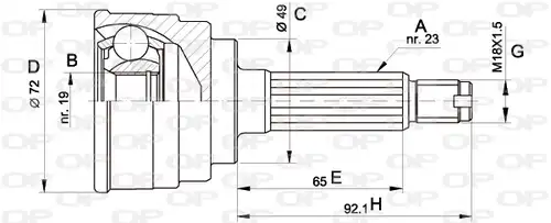 каре комплект, полуоска OPEN PARTS CVJ5112.10