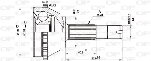 каре комплект, полуоска OPEN PARTS CVJ5118.10