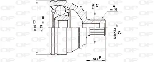 каре комплект, полуоска OPEN PARTS CVJ5121.10