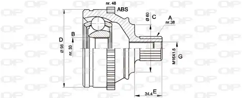 каре комплект, полуоска OPEN PARTS CVJ5122.10