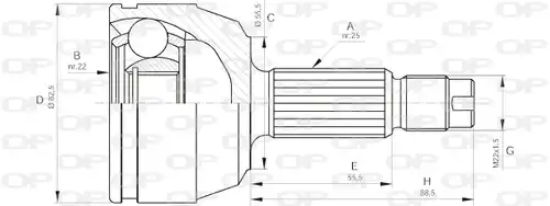 каре комплект, полуоска OPEN PARTS CVJ5123.10