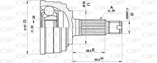 каре комплект, полуоска OPEN PARTS CVJ5129.10