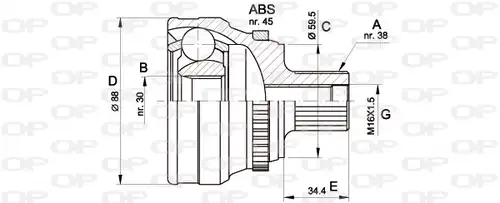 каре комплект, полуоска OPEN PARTS CVJ5139.10