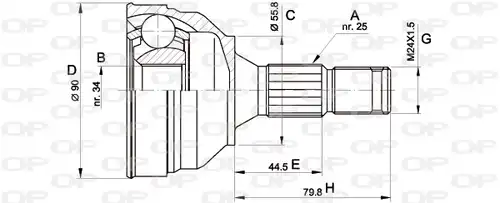 каре комплект, полуоска OPEN PARTS CVJ5141.10