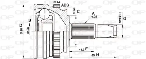 каре комплект, полуоска OPEN PARTS CVJ5153.10