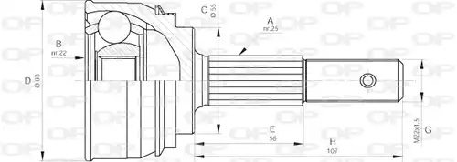 каре комплект, полуоска OPEN PARTS CVJ5163.10