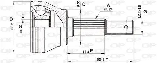 каре комплект, полуоска OPEN PARTS CVJ5164.10