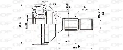 каре комплект, полуоска OPEN PARTS CVJ5176.10