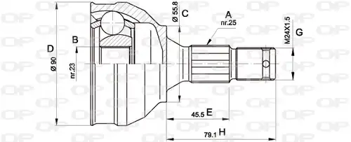 каре комплект, полуоска OPEN PARTS CVJ5177.10