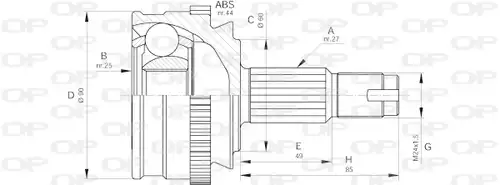 каре комплект, полуоска OPEN PARTS CVJ5186.10