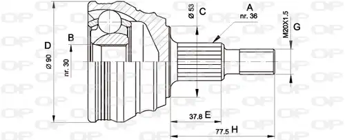 каре комплект, полуоска OPEN PARTS CVJ5189.10