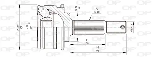 каре комплект, полуоска OPEN PARTS CVJ5196.10