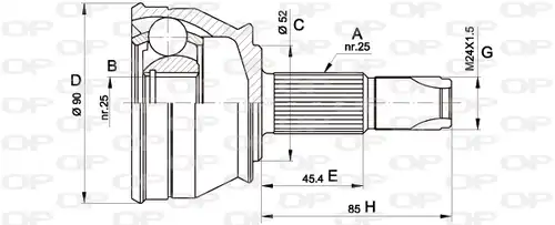 каре комплект, полуоска OPEN PARTS CVJ5211.10