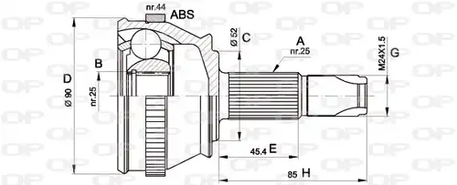 каре комплект, полуоска OPEN PARTS CVJ5212.10