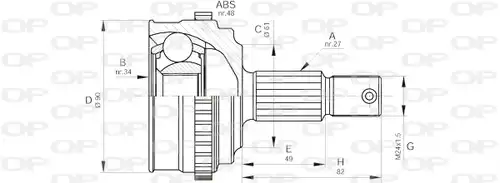 каре комплект, полуоска OPEN PARTS CVJ5220.10