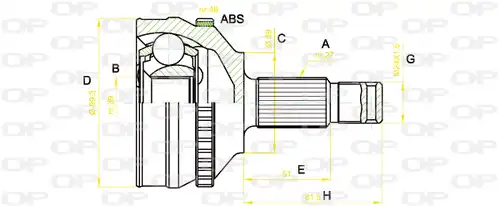 каре комплект, полуоска OPEN PARTS CVJ5222.10