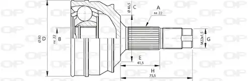 каре комплект, полуоска OPEN PARTS CVJ5224.10