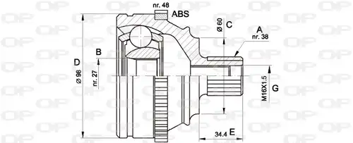 каре комплект, полуоска OPEN PARTS CVJ5227.10