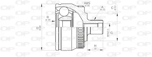 каре комплект, полуоска OPEN PARTS CVJ5233.10