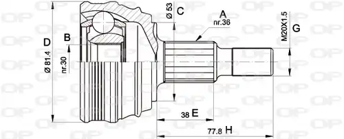 каре комплект, полуоска OPEN PARTS CVJ5235.10