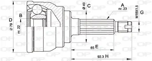 каре комплект, полуоска OPEN PARTS CVJ5246.10