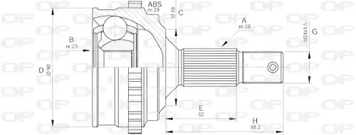 каре комплект, полуоска OPEN PARTS CVJ5257.10