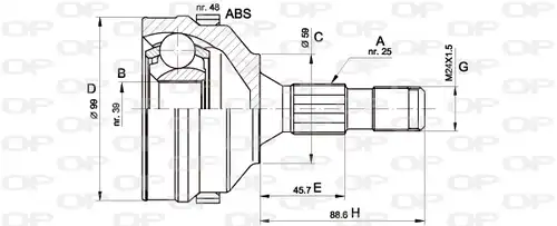 каре комплект, полуоска OPEN PARTS CVJ5275.10