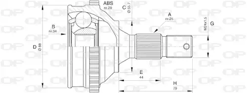 каре комплект, полуоска OPEN PARTS CVJ5276.10