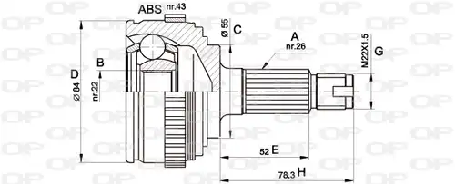 каре комплект, полуоска OPEN PARTS CVJ5282.10