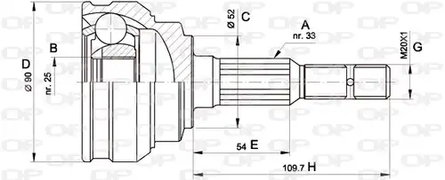 каре комплект, полуоска OPEN PARTS CVJ5283.10