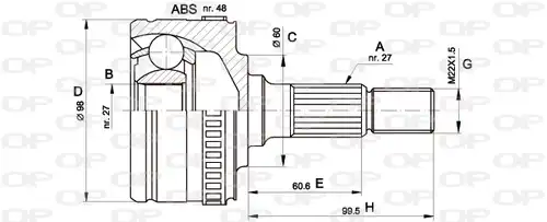 каре комплект, полуоска OPEN PARTS CVJ5293.10