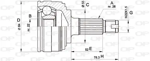 каре комплект, полуоска OPEN PARTS CVJ5294.10