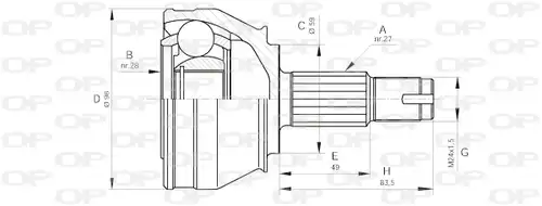 каре комплект, полуоска OPEN PARTS CVJ5295.10