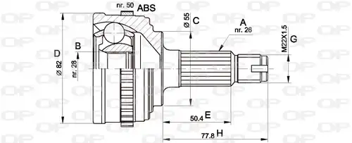 каре комплект, полуоска OPEN PARTS CVJ5296.10