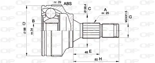 каре комплект, полуоска OPEN PARTS CVJ5297.10