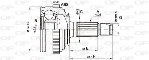 каре комплект, полуоска OPEN PARTS CVJ5298.10