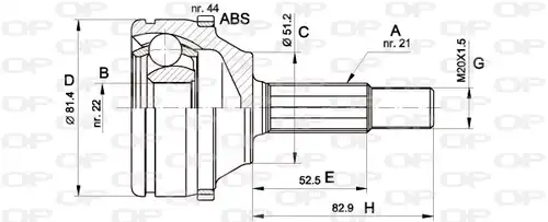 каре комплект, полуоска OPEN PARTS CVJ5306.10