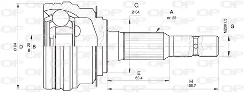 каре комплект, полуоска OPEN PARTS CVJ5307.10