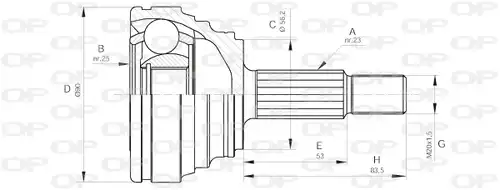 каре комплект, полуоска OPEN PARTS CVJ5312.10