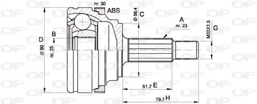 каре комплект, полуоска OPEN PARTS CVJ5332.10