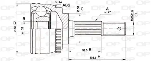 каре комплект, полуоска OPEN PARTS CVJ5339.10