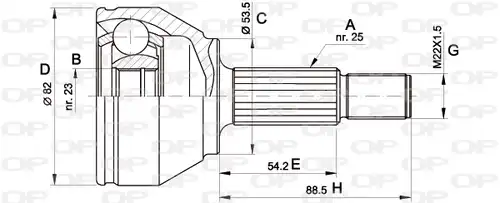 каре комплект, полуоска OPEN PARTS CVJ5344.10