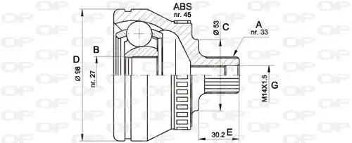 каре комплект, полуоска OPEN PARTS CVJ5368.10