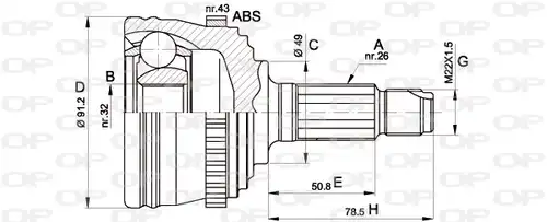 каре комплект, полуоска OPEN PARTS CVJ5370.10