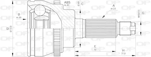 каре комплект, полуоска OPEN PARTS CVJ5381.10