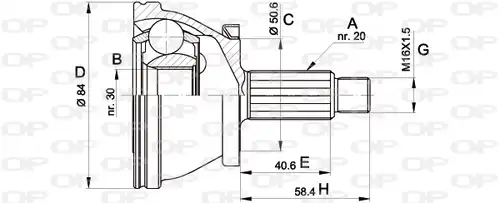 каре комплект, полуоска OPEN PARTS CVJ5390.10