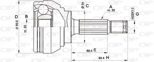 каре комплект, полуоска OPEN PARTS CVJ5391.10