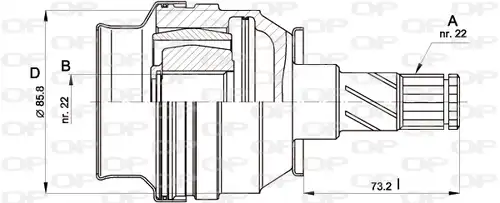 каре комплект, полуоска OPEN PARTS CVJ5407.20