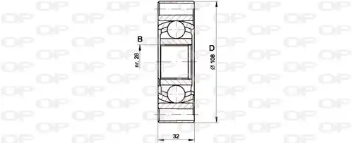 каре комплект, полуоска OPEN PARTS CVJ5412.20