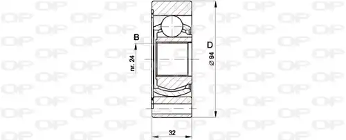 каре комплект, полуоска OPEN PARTS CVJ5416.20